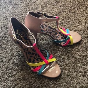 Jessica Simpson neon colored heels